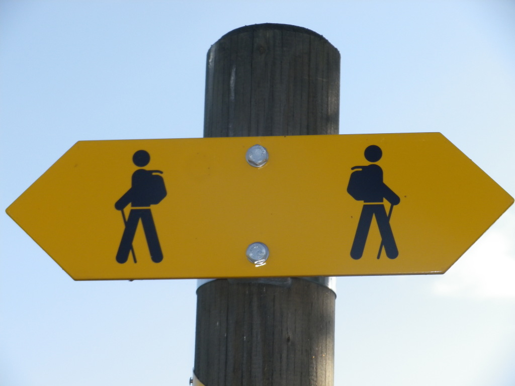 Trail Marking with Stylized Hikers